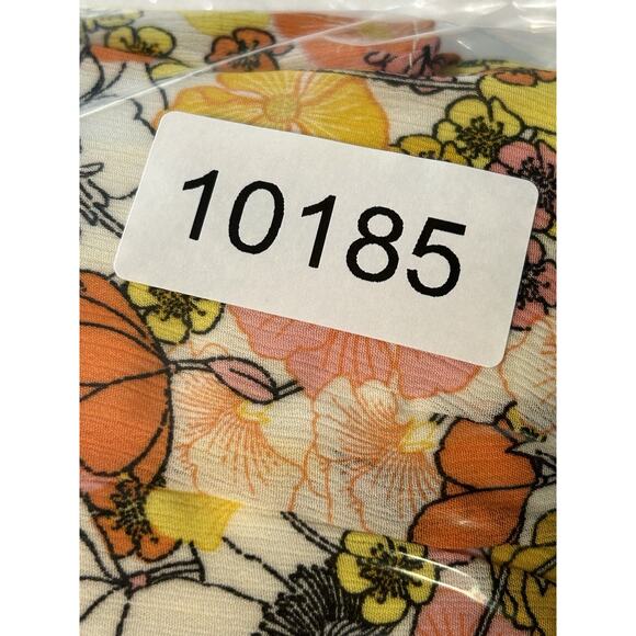 Bcbgeneration Ruffle Floral Print Dress Womens 16 Yellow Spring CottageCore - Picture 9 of 9